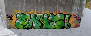 Gaffiti utmed Botniabanan 1